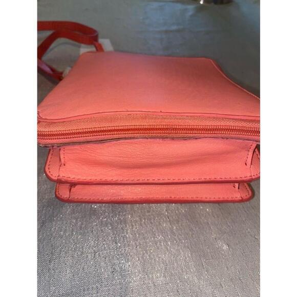 Women's Sharif Pink Leather Crossbody Bag - Picture 10 of 11